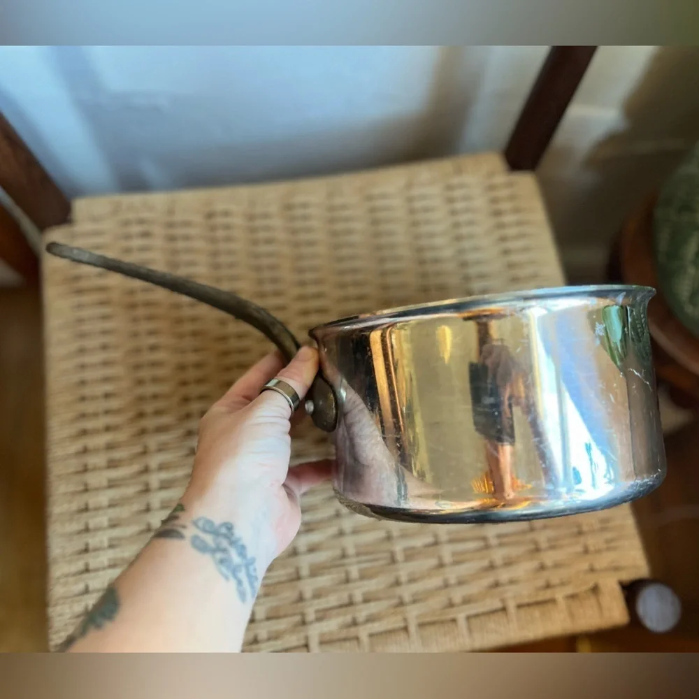 Vintage French Aluminum Saucepan Made in France | Iron Handle | Bistro Cookware